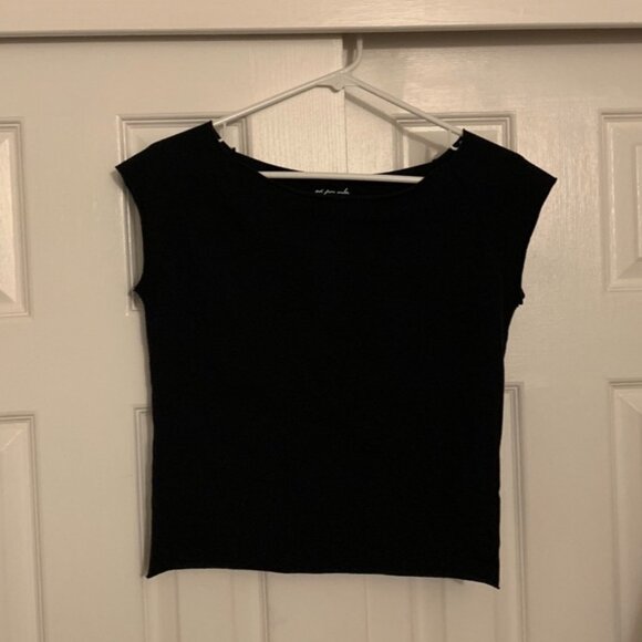 UO Out From Under Cotton Compression Boatneck Cropped Tee - Picture 4 of 6